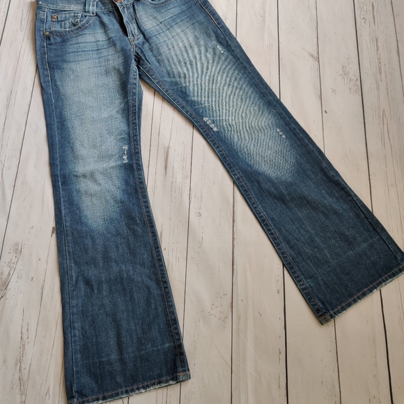 Ky Creation Distressed Blue Bootcut Jeans - Picture 8 of 8